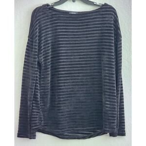 Sweater/Top-Jones New York-Black-Sheer-Long Sleeve-Lightweight-Size LARGE